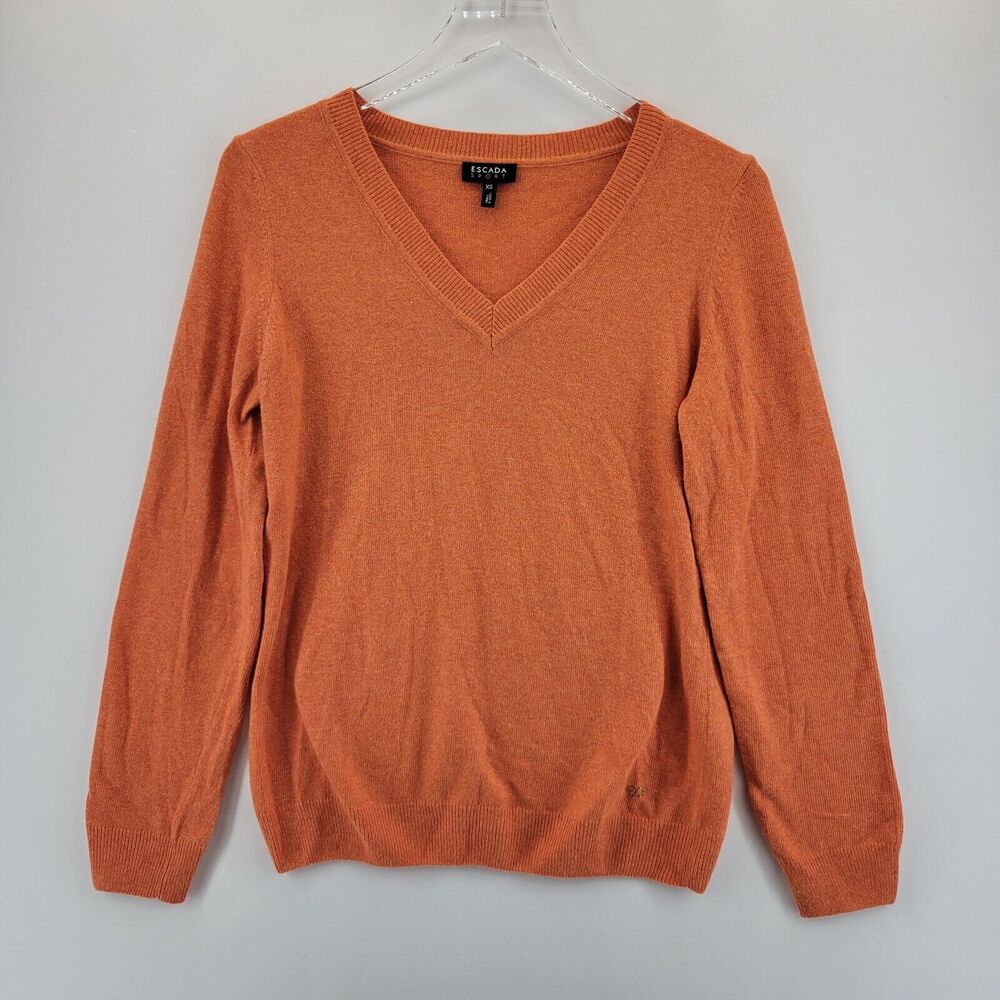 Escada Sport Sweater Womens XS Angora‎ Blend Orange Designer Luxury Minimalist